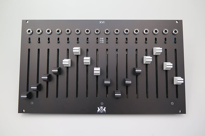 XVI Euro 16 Channel Fader Bank with CV, I2C, and MIDI - Black / No LED with Plain Caps image 1