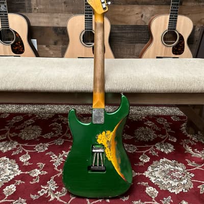 Friedman Vintage S Candy Green Over 3 Tone Burst Electric Guitar - with Hard Case image 12