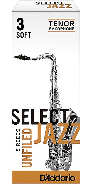 Rico RRS05TSX3S Select Jazz Tenor Saxophone Reeds, Unfiled - Strength 3 Soft (5-Pack) image 1