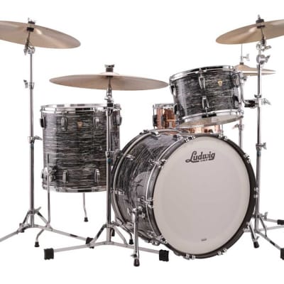 Ludwig Classic Maple Fab 3-pc Shell Pack w/ 22" Kick - Vintage Black Oyster image 1