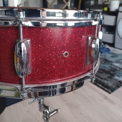 MIJ 14 x 5 red sparkle Snare drum 1960s image 2