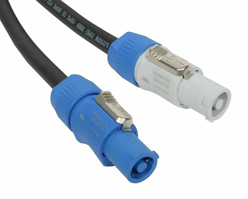 Elite Core 12 Gauge 3 ft PowerCon Cable Connectors A Blue to B Gray image 1