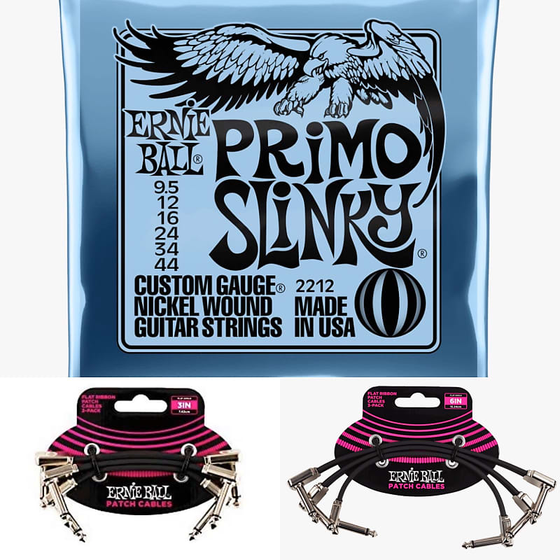 Ernie Ball Primo Slinky/Flat Ribbon patch cable bundle image 1