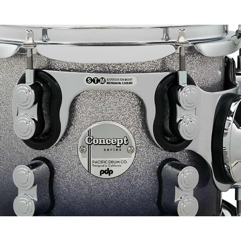 PDP Concept Maple 5pc Drum Set Silver To Black Fade image 1