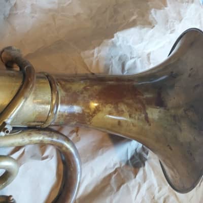 Conn brass baritone horn, USA, Fair condition, with mouthpiece image 22