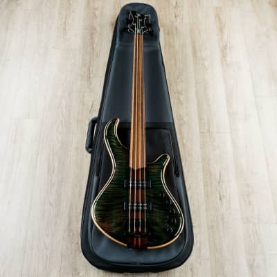 Mayones Patriot 4 Fretless Bass, Trans Green Finish, Flame Maple Top, Nordstrand image 10