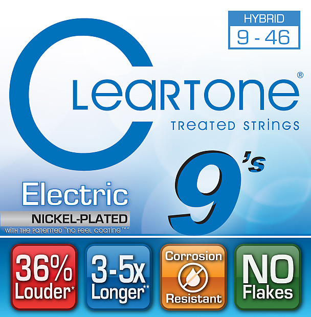 Cleartone 9419 Hybrid Coated Electric Guitar Strings - Light (9-46) image 1