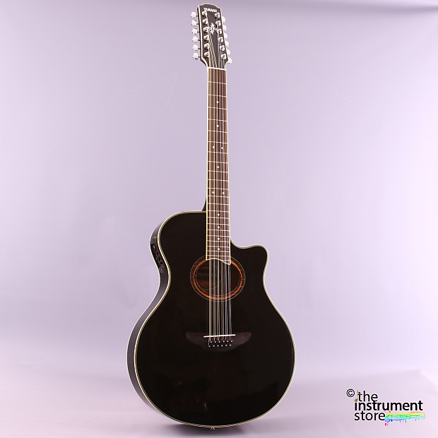 Yamaha APX700II-BL 12-String Thinline Cutaway with Electronics Black Gloss image 1