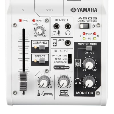Yamaha AG03 3-channel Mixer and USB Audio Interface with Built-in
