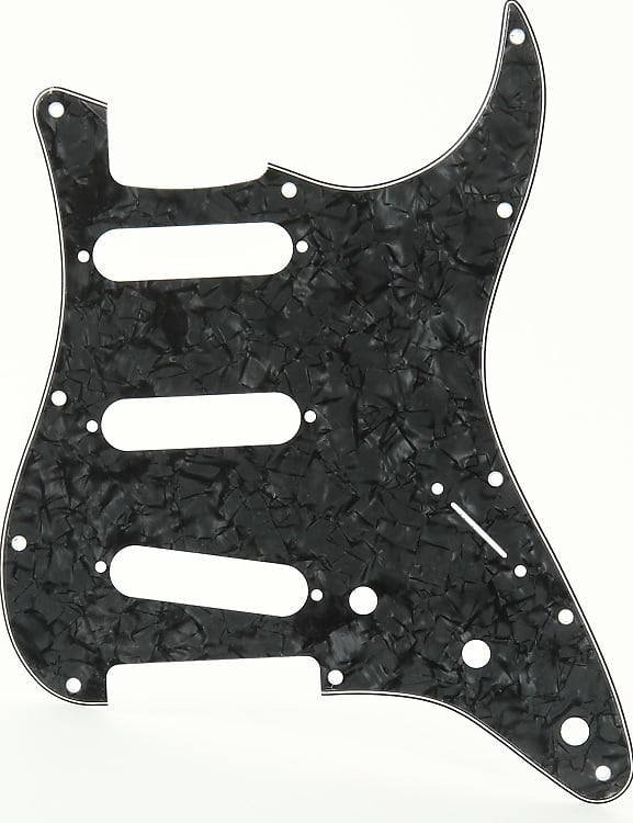Fender 11-hole Modern-style Stratocaster S/S/S Pickguard - Black Moto image 1