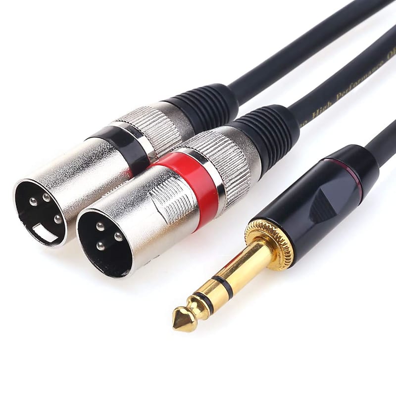 1/4 TS Mono to XLR Female Cable Double Quarter Inch to XLR Y Splitter Cable