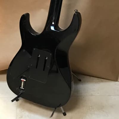 ESP LTD Deluxe MH-1000 Thru Black  Green Electric Guitar image 3