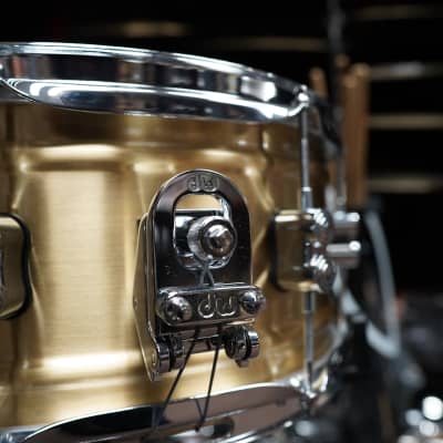 PDP Concept Series 6.5 x 14" Natural Satin Brass Shell Snare Drum (1.2mm Shell) image 4