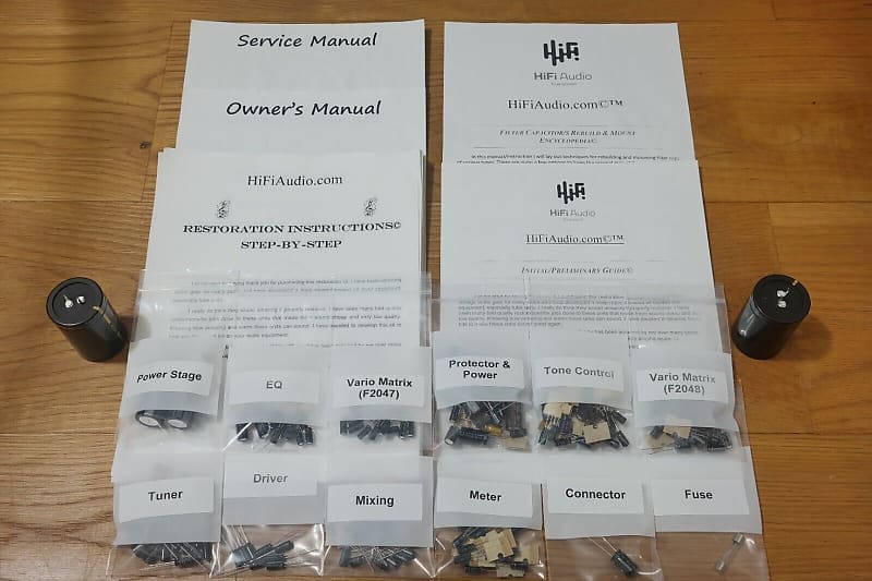 Sansui QRX-5500 restoration kit filter capacitor repair rebuild fix  			