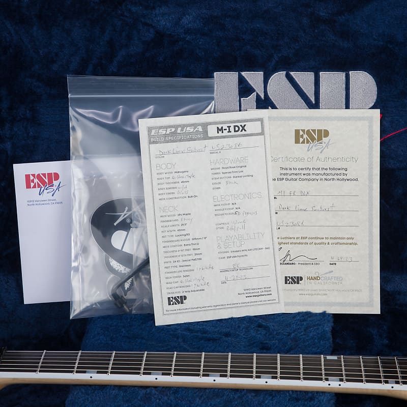 ESP USA M-I FR-DLX Quilt Maple Top Electric Guitar - Dark