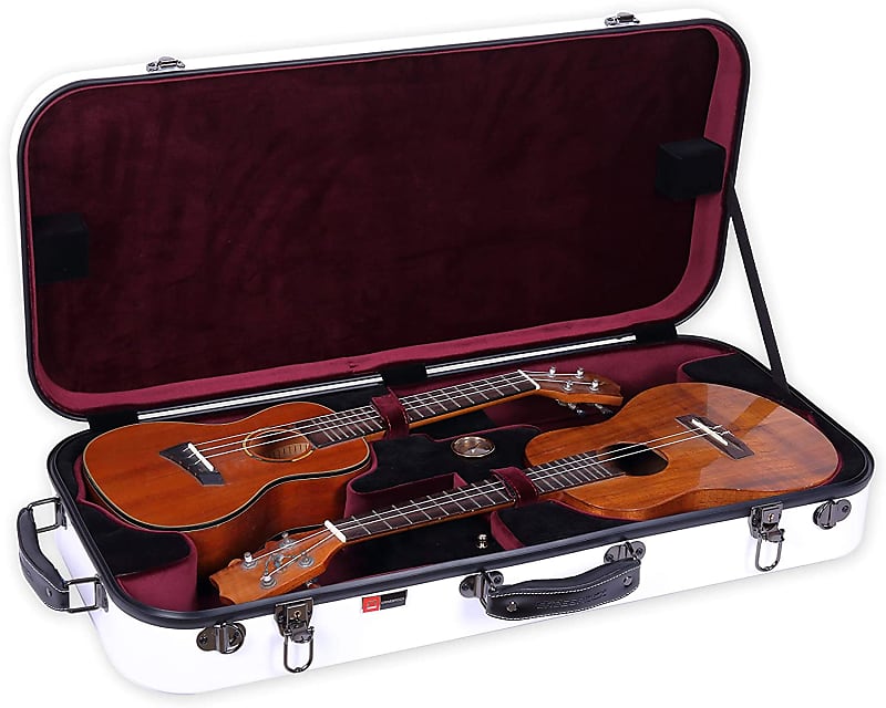 Crossrock Fiberglass Double Acoustic Ukulele Case, 23" Reverb