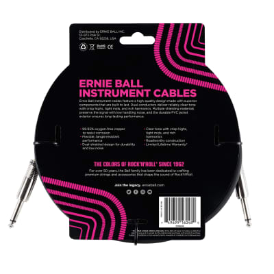 Ernie Ball 10' Straight / Straight Instrument Cable - Black image 2
