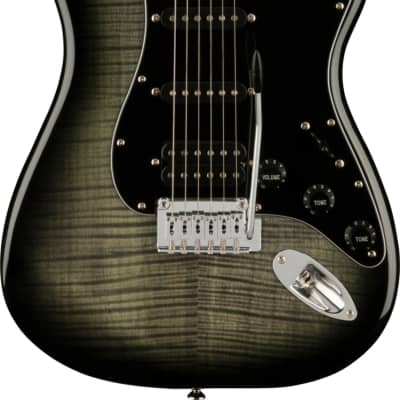 Squier Affinity Series Stratocaster FMT HSS, Maple Fingerboard, Black Burst image 1