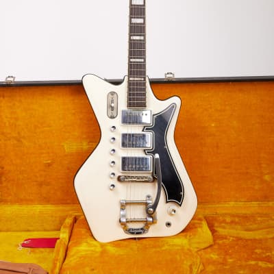 Valco Airline 3 Pickup Deluxe Res-O-Glass Original 1964 Vintage Guitar White for sale