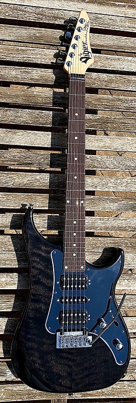 Vigier Excalibur Shawn Lane Master Signature Clear Black Guitar W/DiMarzio  PU's & Gig Bag
