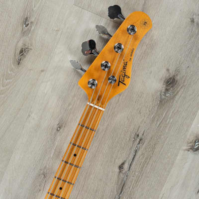 Tagima TW-73 4-String Bass, Maple Fretboard, Sunburst w/ Mint Green Pickguard image 8
