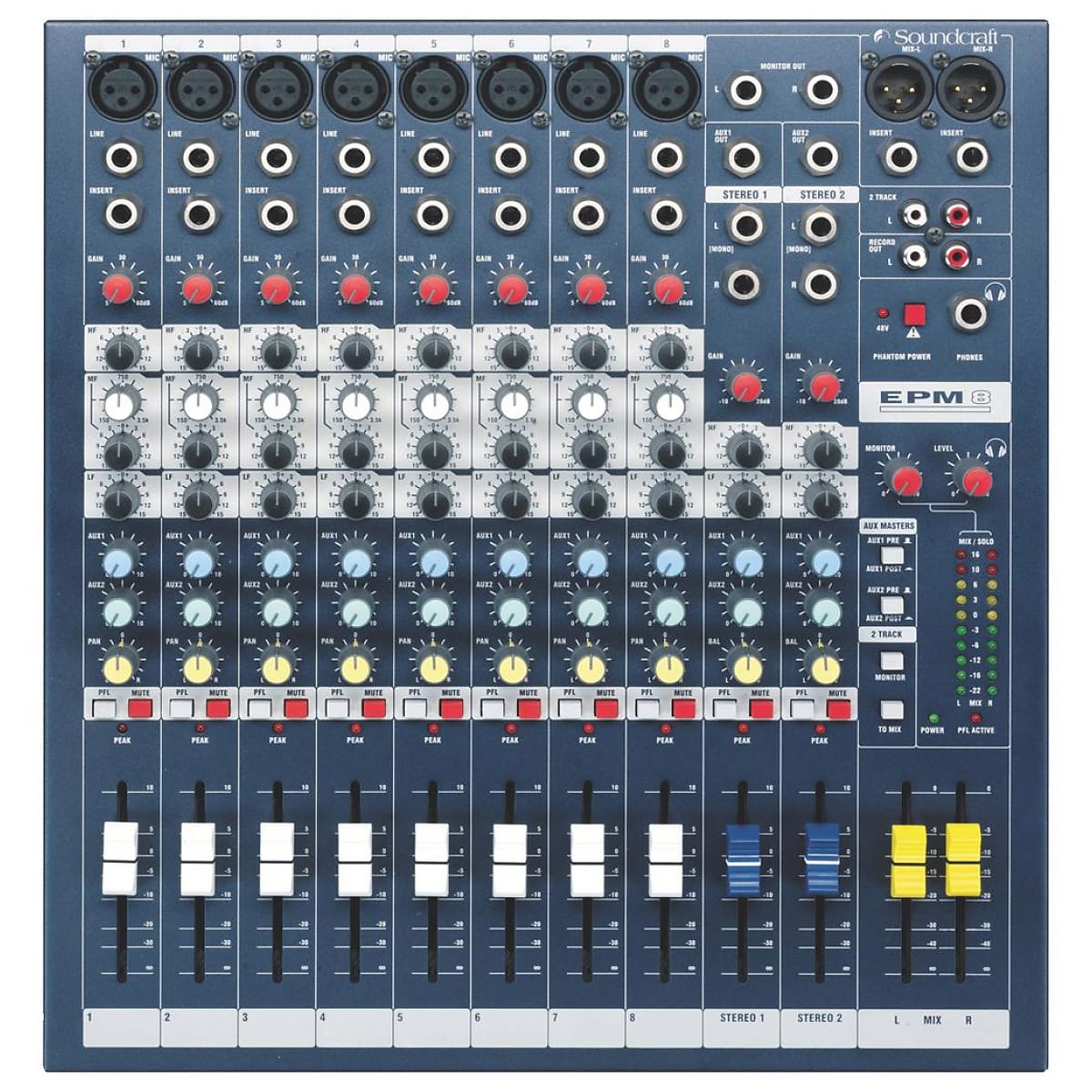 Soundcraft EPM8 8-Channel Multi-Format 8 Mono + 2 Stereo Analog Mixer Console