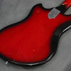 1960s-Jazz-Bass-Guitar-Red-Burst-Made-in-Japan-Teisco? with case image 12