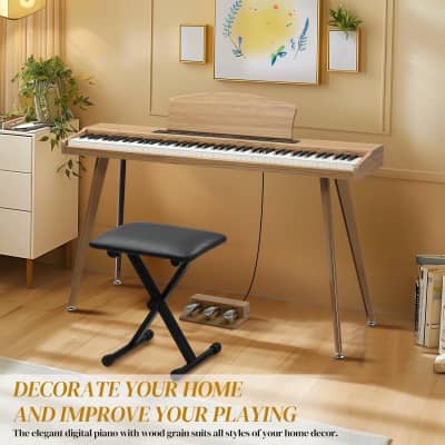 Glarry GPP-203 88 Key Full Size Semi-Weighted Standard Electric Digital Piano with Piano Bench image 2