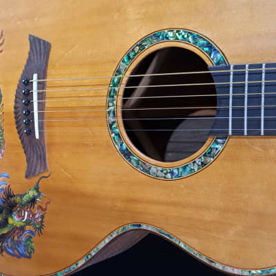 Blueberry NEW IN STOCK Handmade Acoustic Guitar Grand Concert Dragon image 9