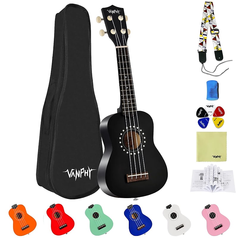 Soprano Ukulele Beginner Kit for Kids Adult Student w/Free Online Lesson 21  Inch Ukelele Gig Bag Strap String Tuner Songbook Pick Polishing Cloth