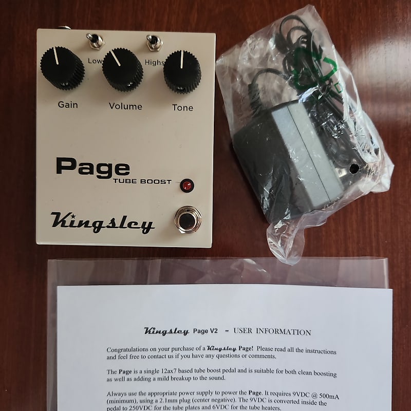Kingsley Amplifiers Page Tube Boost Guitar Pedal + Original Reverb