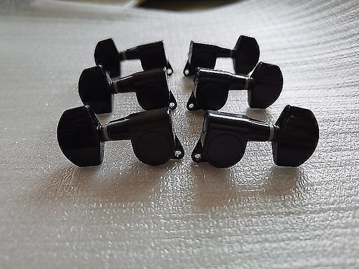 Black Guitar String Tuners Pegs Machine Heads 3x3 Keys Reverb