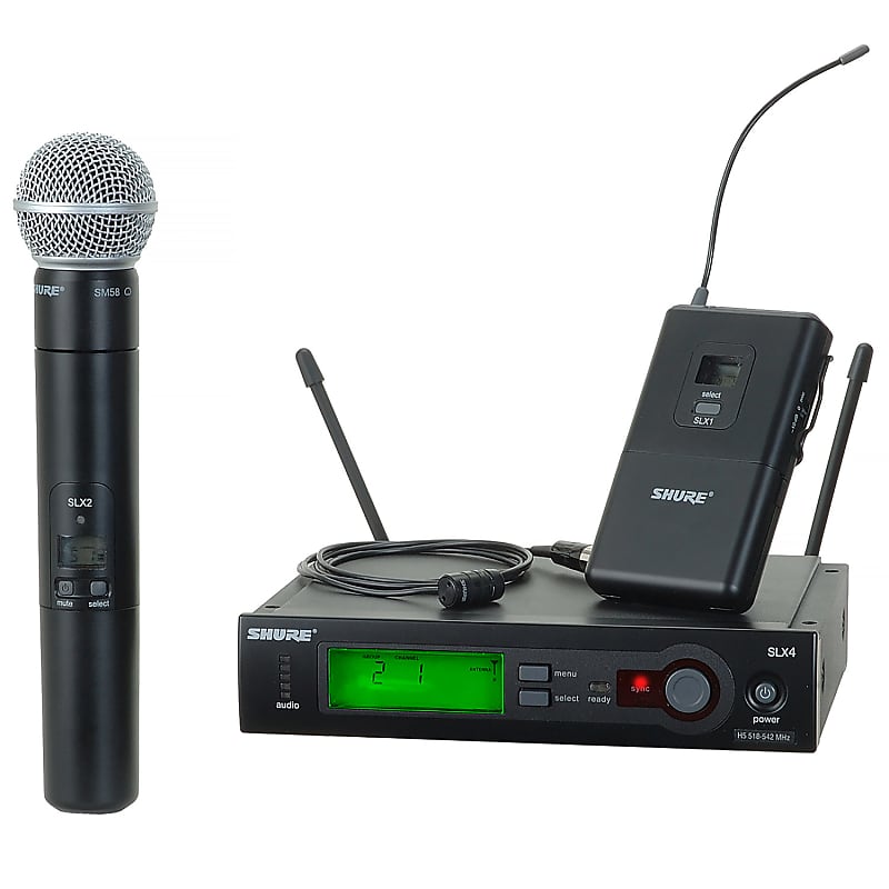 Shure SLX124/85/SM58 Combo Wireless System (H5 Band - 518-542 MHz) image 1