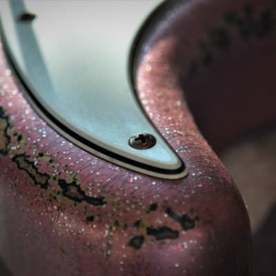 American Fender Custom Stratocaster Relic Nitro Faded Pink Sparkle image 1