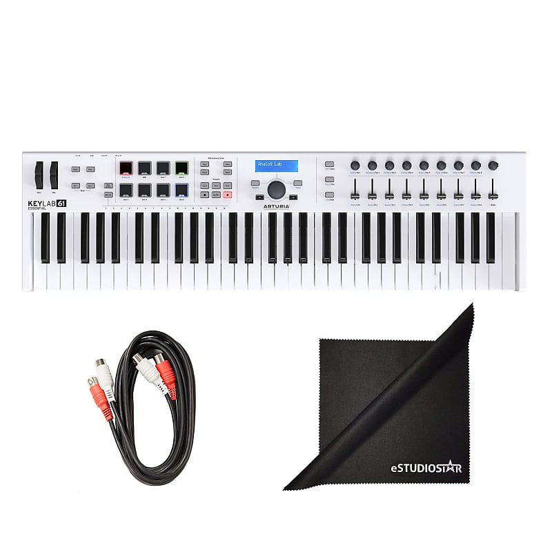 Arturia KeyLab 61 Essential 61-Note USB MIDI Controller Keyboard with MIDI Cable &  Controller Cloth image 1