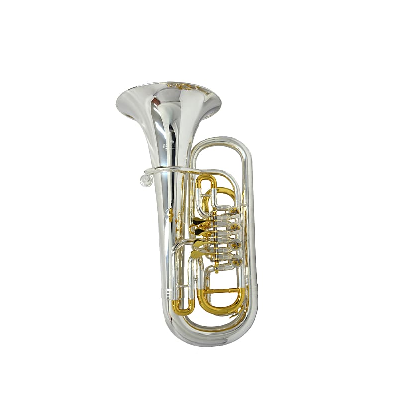 Schiller Elite 4 Valve Rotary Euphonium - Silver & Gold | Reverb