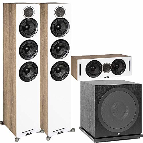 ELAC Debut Reference DFR52 Floorstanding Speaker - Pair - White 3.1 Channel Home Theater System Bund  			