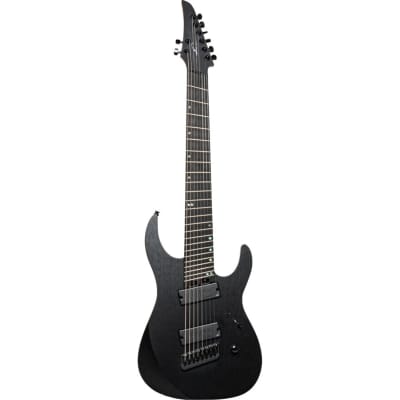 Legator Ninja N8FP 8-String Multi-Scale Guitar, Ebony Fretboard, Stealth Black for sale