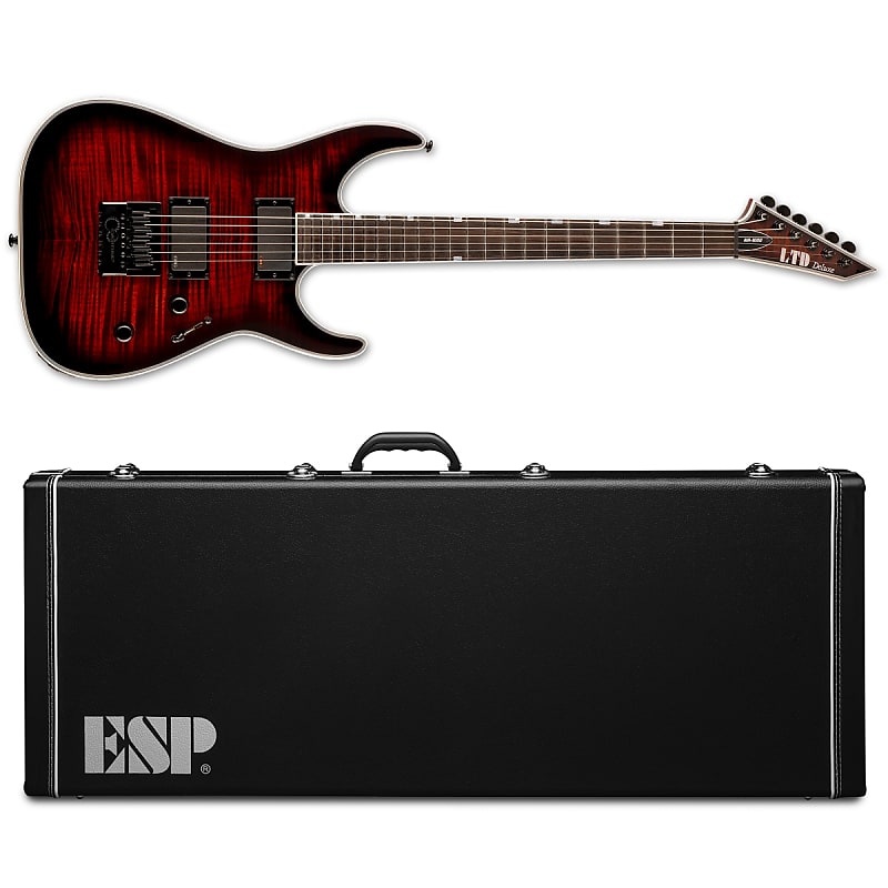 ESP LTD MH-1000 Evertune FM Dark Brown Sunburst Electric Guitar + ESP Hard Case image 1
