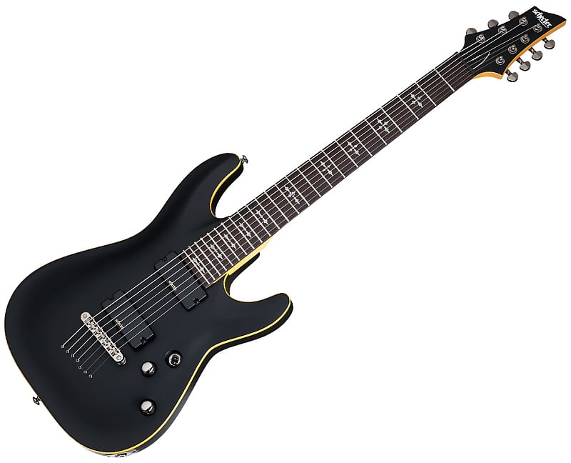 Schecter Demon-7 7-String Guitar - Aged Black Satin - B-Stock | Reverb