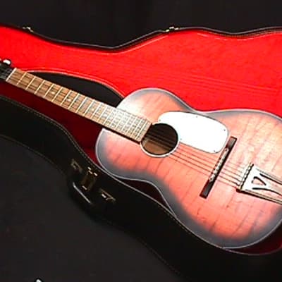 A Vintage Kingston Solid Wood Acoustic Parlor Style Guitar in a Case & Ready to Play   2 G image 1