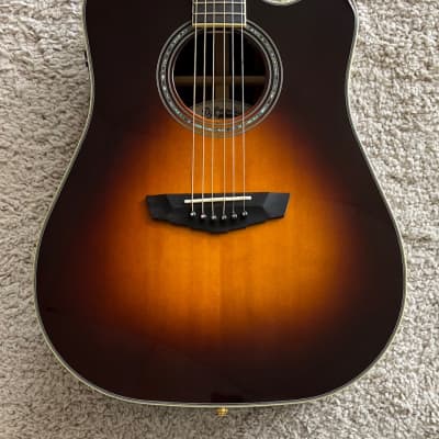 D'Angelico DAED500VSB2GP Bowery Dreadnought CE 6 String Guitar -Vintage Sunburst image 4