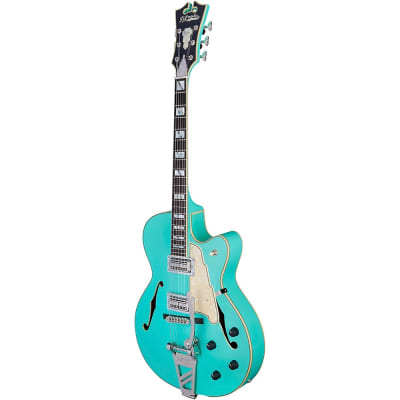 D'Angelico Deluxe Series 175 With TV Jones Humbuckers Limited-Edition Hollowbody Electric Guitar Matte Surf Green image 6