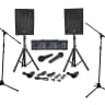 Peavey Audio Performer Pack PA Mixer & 100 Watt Amp Speaker System with (2) Mic Stands Package