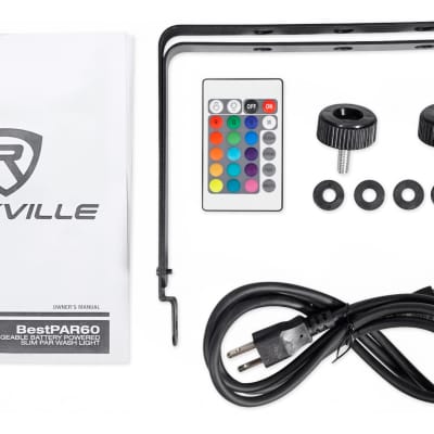 Rockville RGBWA+UV Battery Powered Wireless Wash Par DJ Up Light+Chauvet Cable image 11