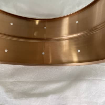 Bronze 6.5x14 Snare Drum Shell with Bead Polished Lacquer Finish Drilled 3.5" Lugs image 6
