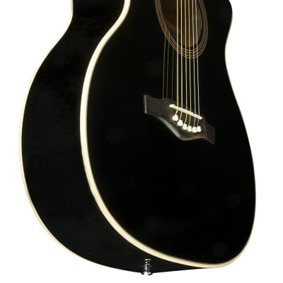 Eko Guitars 06217024 NXT Series Auditorium Cutaway Acoustic Electric Guitar Black image 7