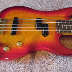 Samick 5 String Bass- Valley Arts Custom Shop 1999 Red Sunburst image 8