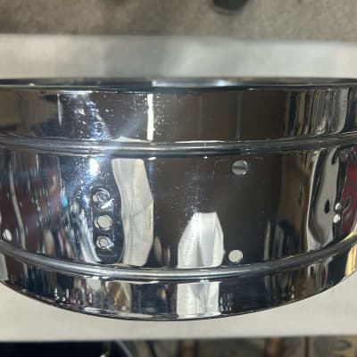 Rogers 5X14" Brass Holiday Model Snare Drum Shell (2124-C-2234) 60's - chrome over brass image 11