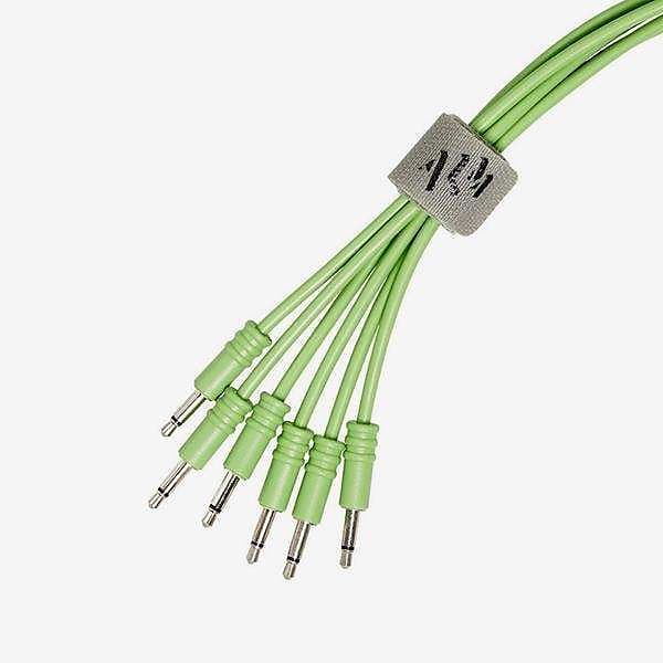 ALM-PC001x15 Pack of 5 x 15cm 3.5mm patch cables - GREEN image 1